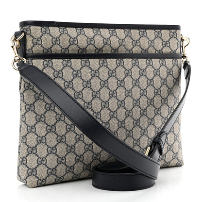 Gucci GG Plus Monogram Medium Flat Messenger Bag Navy 3 of 10