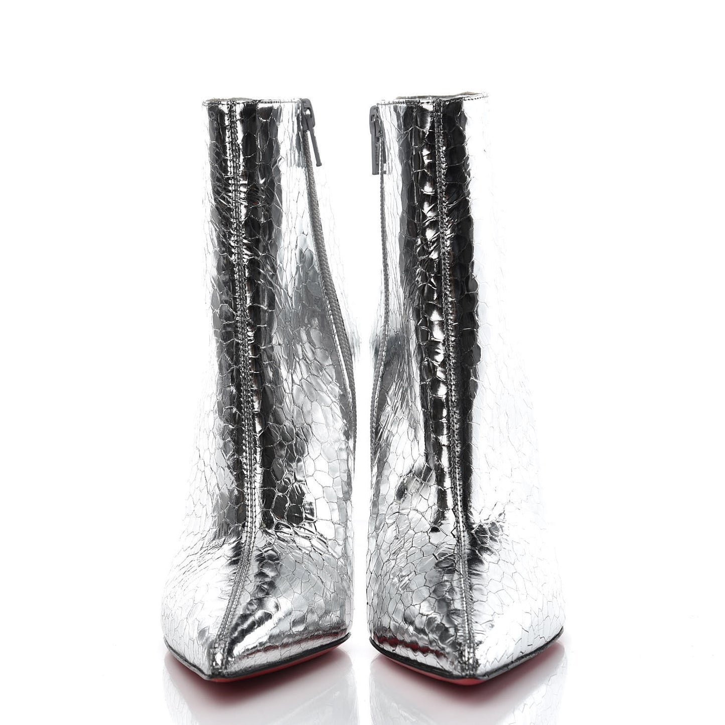 Calfskin Craquele So Kate Booty 110 Ankle Boots 38 Silver