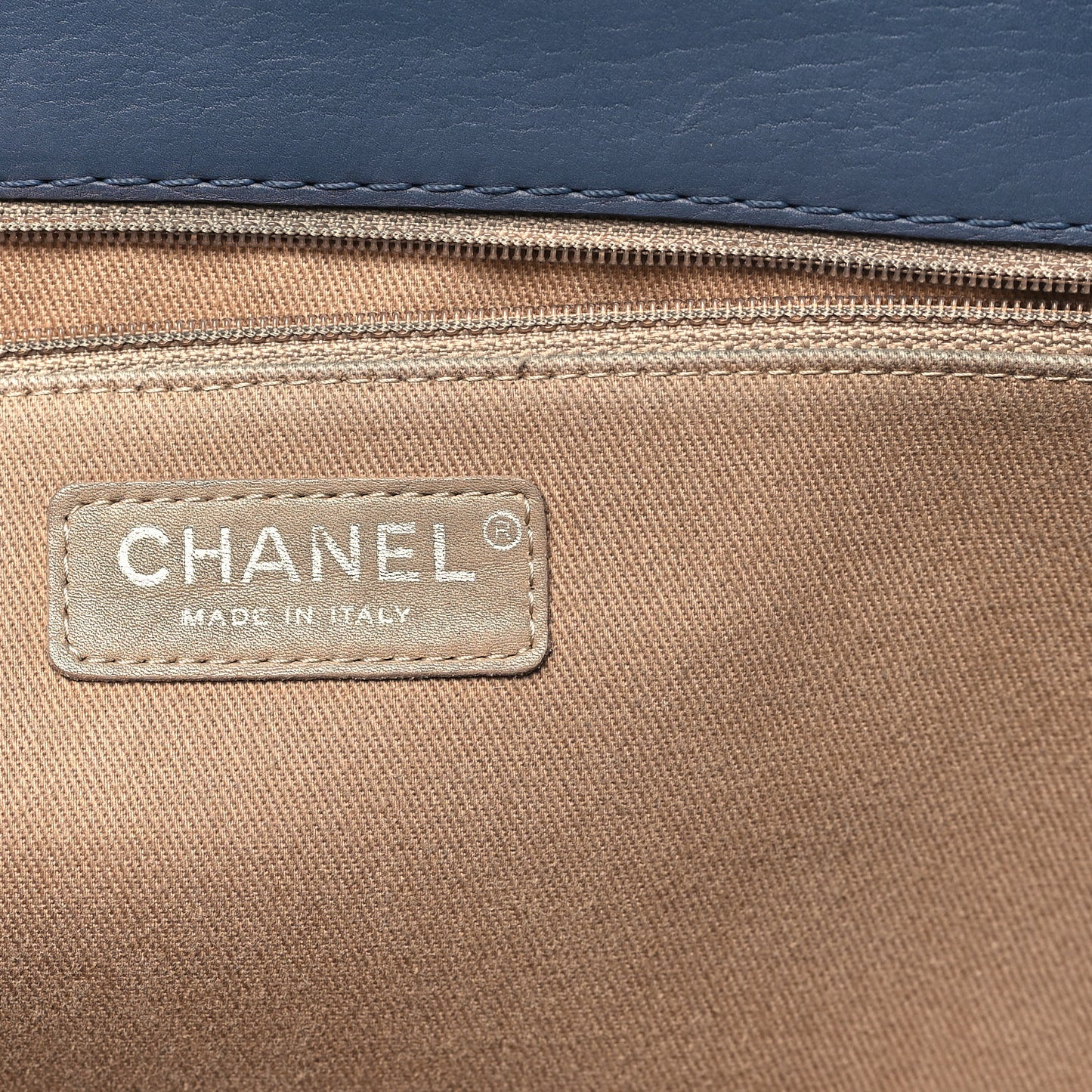 Washed Calfskin Quilted Hamptons Flap Bag Blue