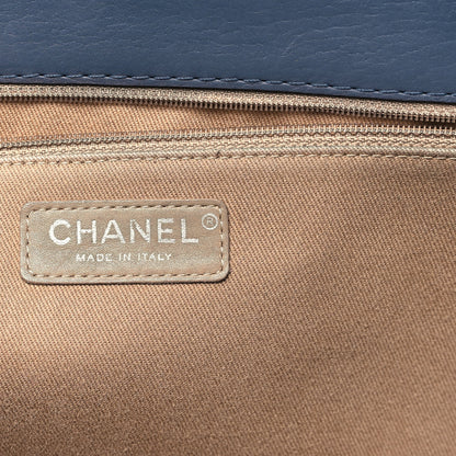 Chanel Washed Calfskin Quilted Hamptons Flap Bag Blue 6 of 12