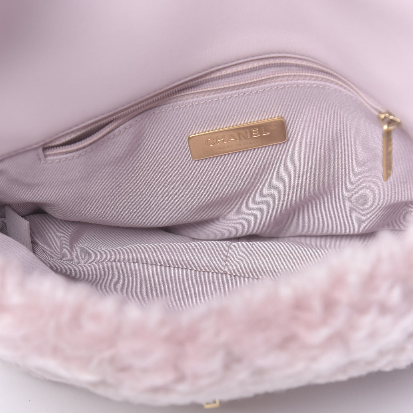 Shearling Sheepskin Medium 19 Flap Light Pink