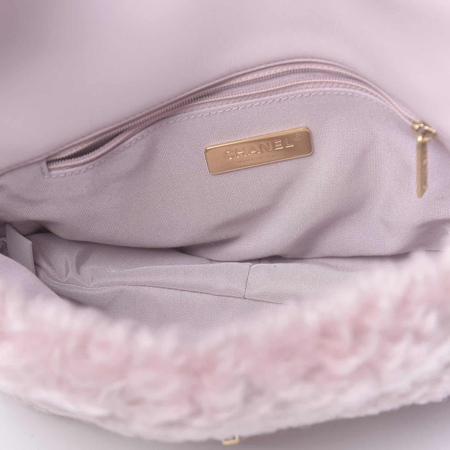 Chanel Shearling Sheepskin Medium 19 Flap Light Pink 5 of 11