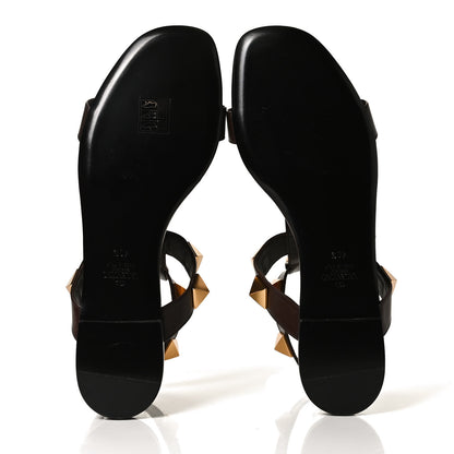 Valentino Garavani Calfskin Roman Stud Ankle Strap Flat Sandals 40.5 Fondant 7 of 12