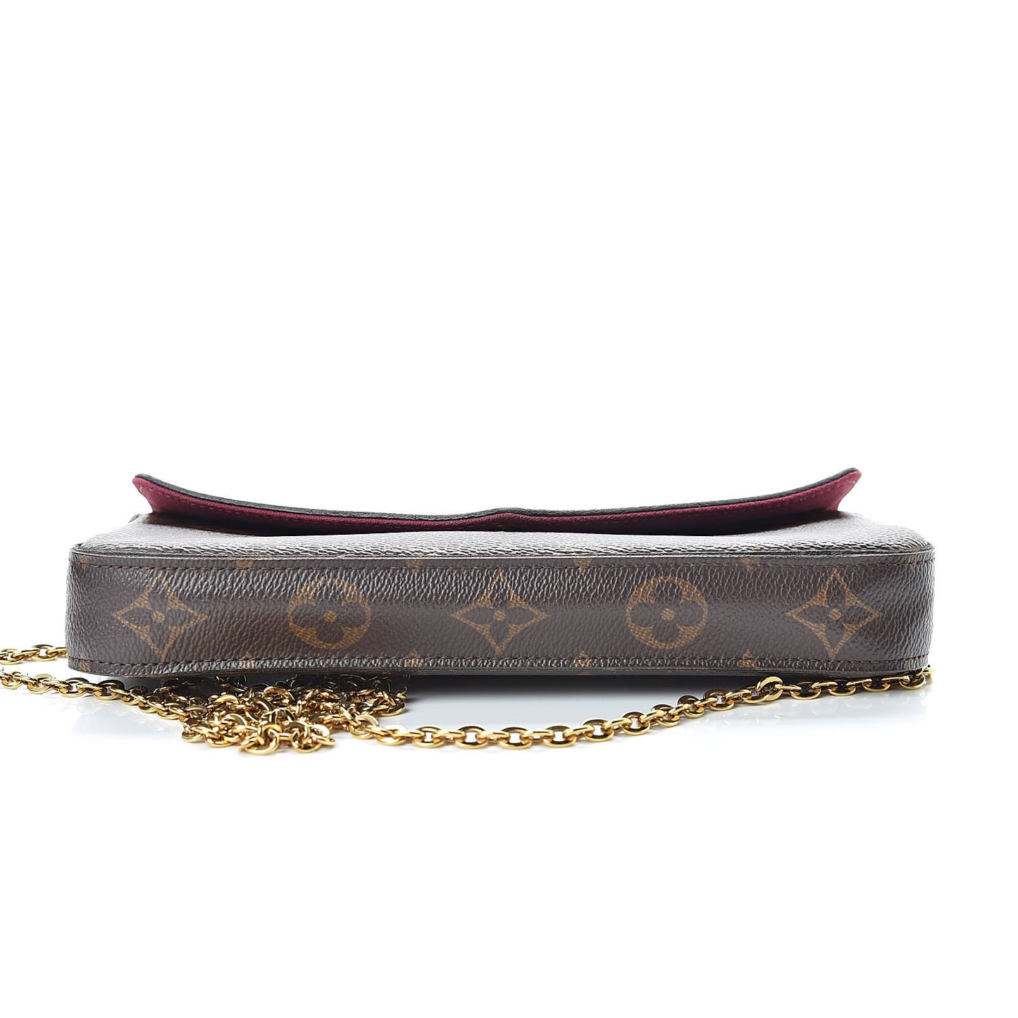 Monogram Pochette Felicie Chain Wallet Fuchsia