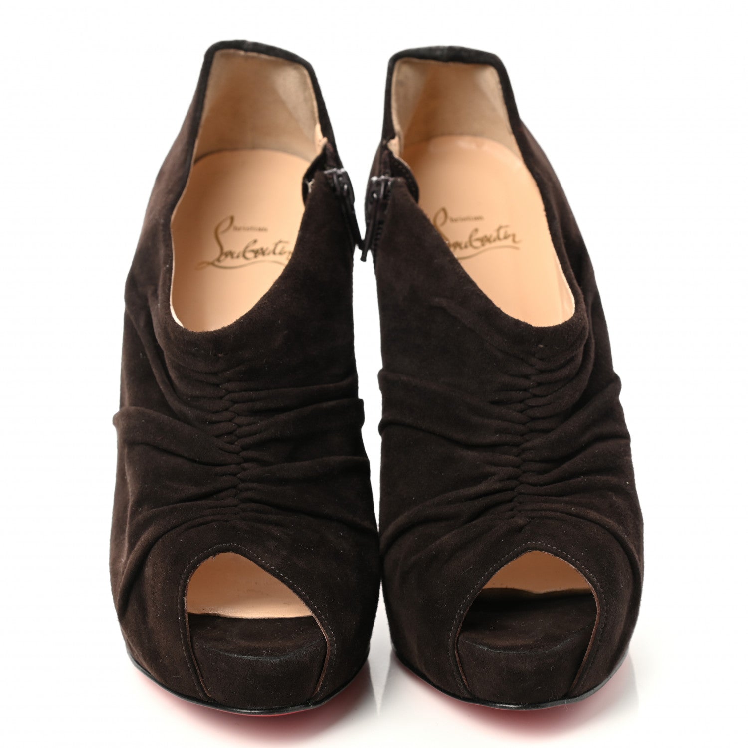 Christian Louboutin Suede Treopli 120 Booties 38.5 Moka 2 of 8