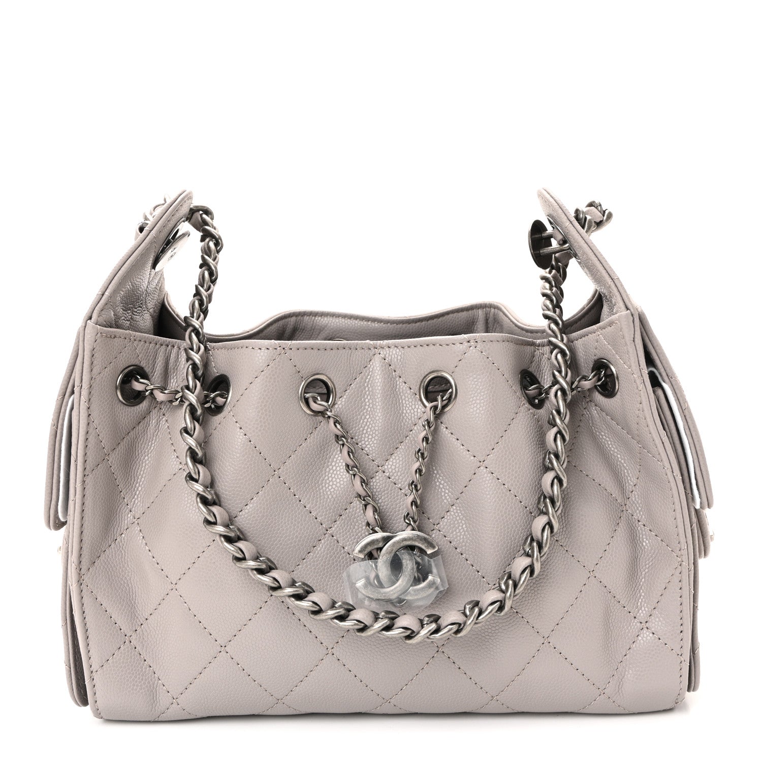 Chanel Caviar Quilted Mini Chanel 25 Handbag Dark Grey 1 of 10
