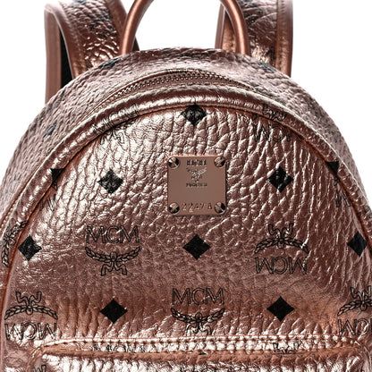 MCM Metallic Visetos Small Side Stud Stark Backpack Champagne Gold 6 of 8