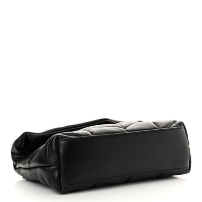 Saint Laurent Lambskin Quilted Toy Loulou Puffer Monogram Chain Satchel Black 4 of 11
