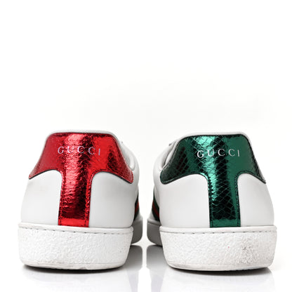 Gucci Calfskin Ayers Web Mens Ace Sneakers 10.5 White Green 5 of 9