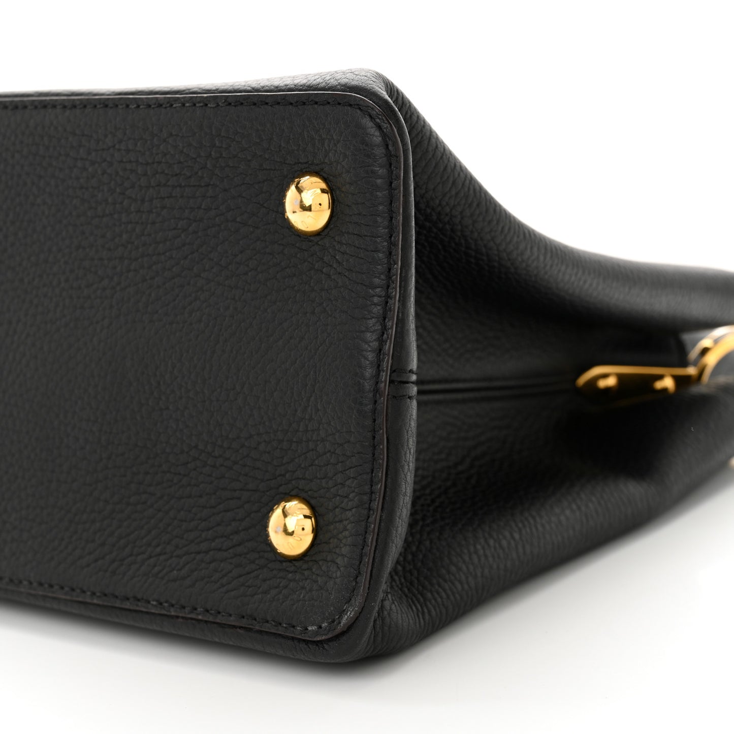 Taurillon Capucines MM Black Fuchsia