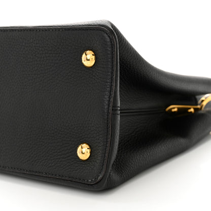Louis Vuitton Taurillon Capucines MM Black Fuchsia 9 of 9
