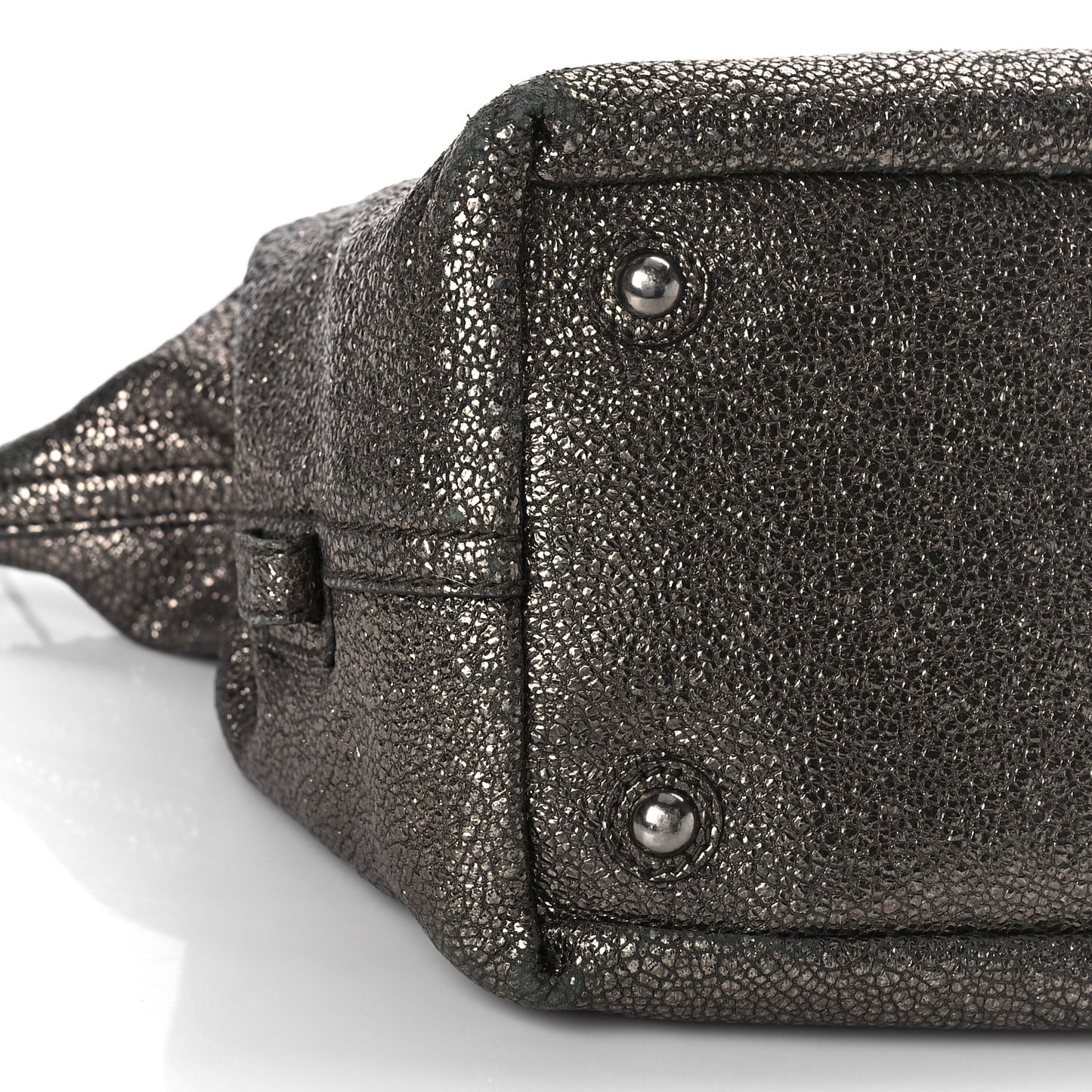 Crackled Calfskin Small Volcano Easy Sac Silver