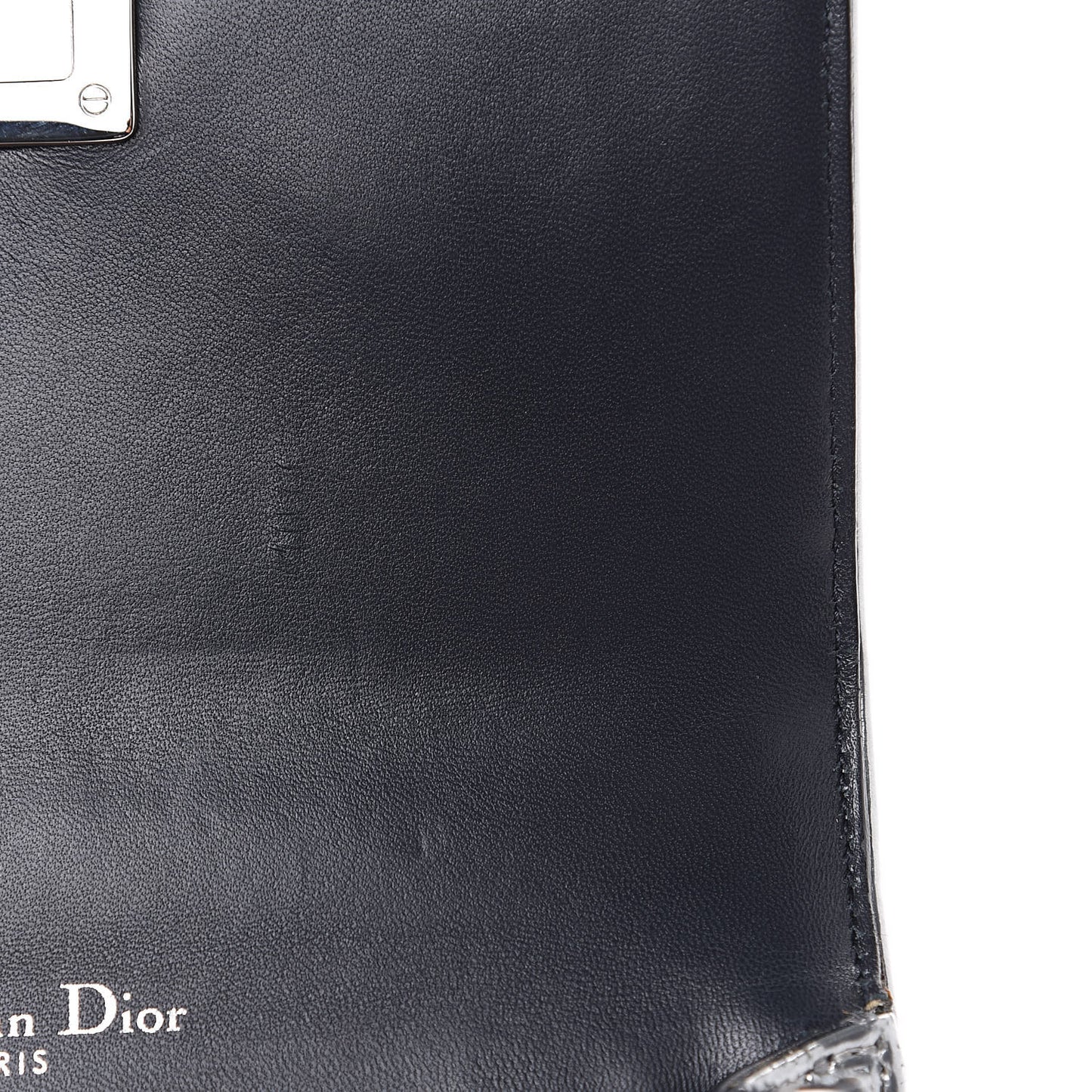 Metallic Patent Micro-Cannage Mini Diorama Flap Bag Silver