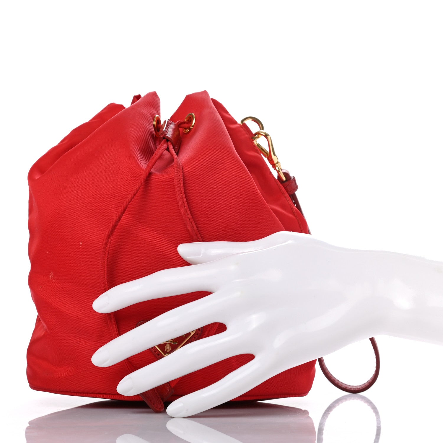 Prada Nylon Vela Drawstring Pouch Rosso 2 of 8