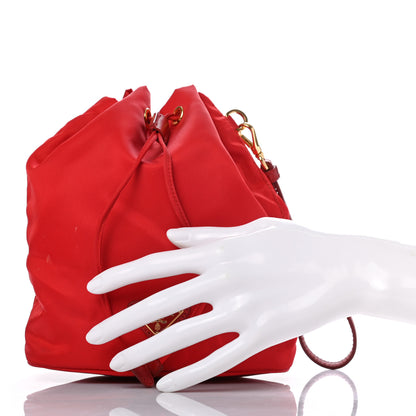 Prada Nylon Vela Drawstring Pouch Rosso 2 of 8