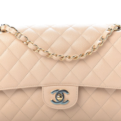 Chanel Caviar Quilted Medium Double Flap Beige 11 of 12