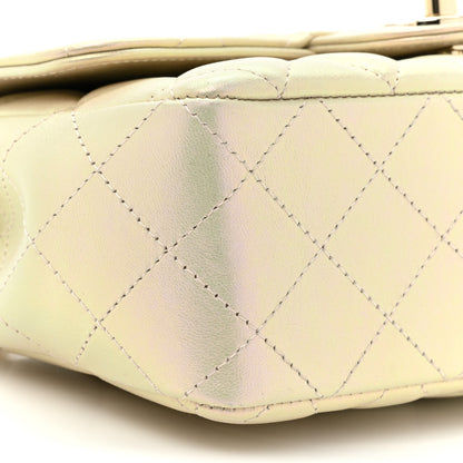 Chanel Iridescent Lambskin Quilted Mini Rectangular Flap Ivory 9 of 9