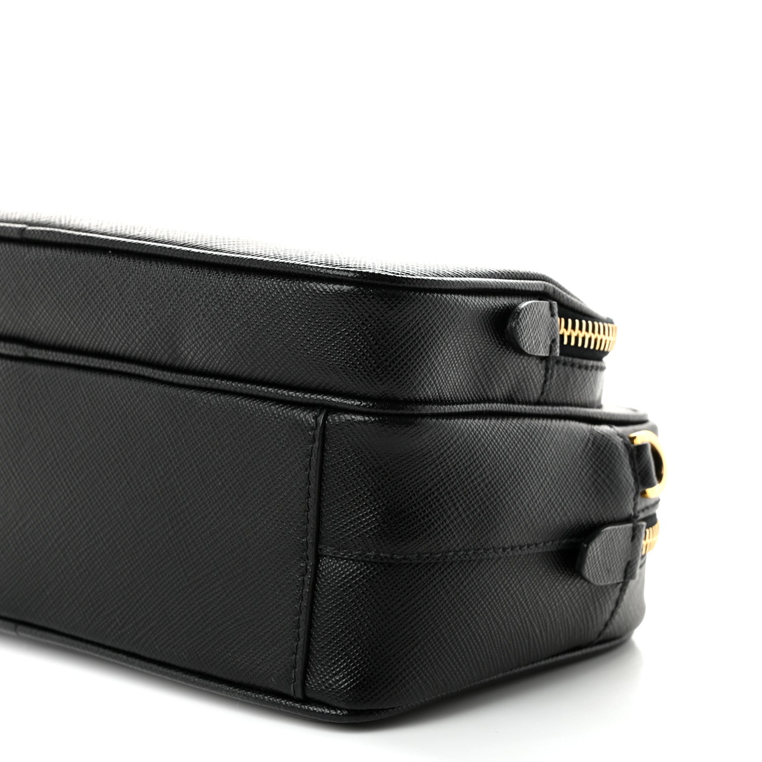 Prada Saffiano Lux Double Zip Crossbody Bag Black 10 of 11