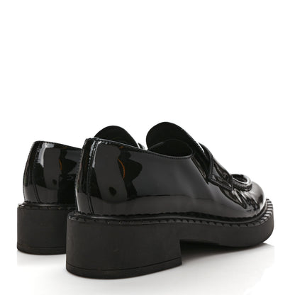 Prada Vernice Triangle 50mm Loafers 39.5 Black 4 of 9