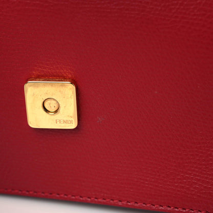 Fendi Vitello Cruise F is Fendi Bi-Color FF 1974 Embossed Envelope Belt Bag Maya Black Fragola 15 of 15