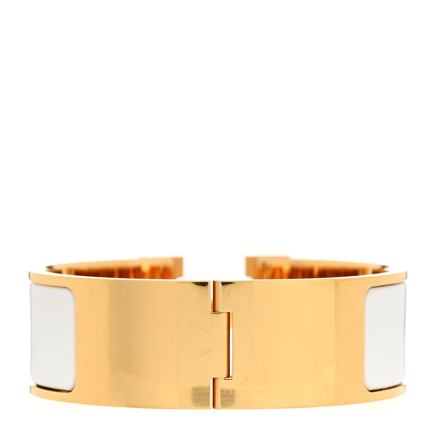 Hermes Enamel Wide Clic Clac H Bracelet PM White 3 of 5