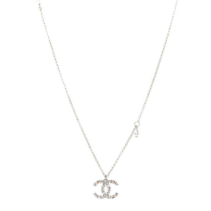 Chanel Crystal Pearl CC Pendant Necklace Gold Pink 1 of 7