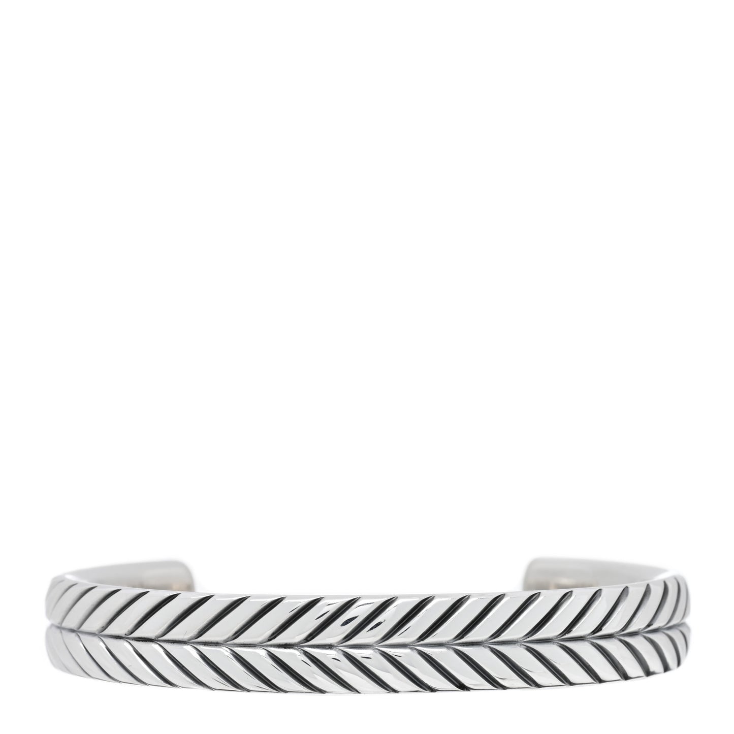 Sterling Silver 10mm Chevron Woven Kick Cuff Bracelet