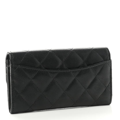 Chanel Caviar Quilted Small Gusset Flap Wallet Black 3 of 8