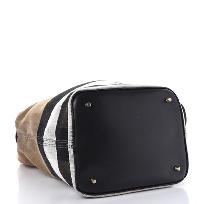 Burberry Canvas Mega Check Medium Susanna Hobo Black 4 of 11
