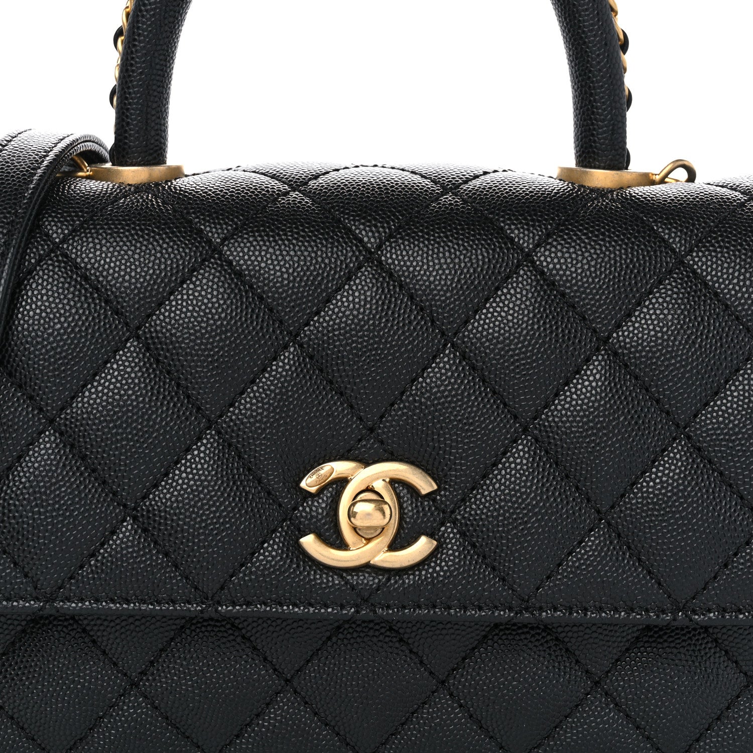Chanel Caviar Quilted Mini Coco Chain Handle Flap Black 8 of 10