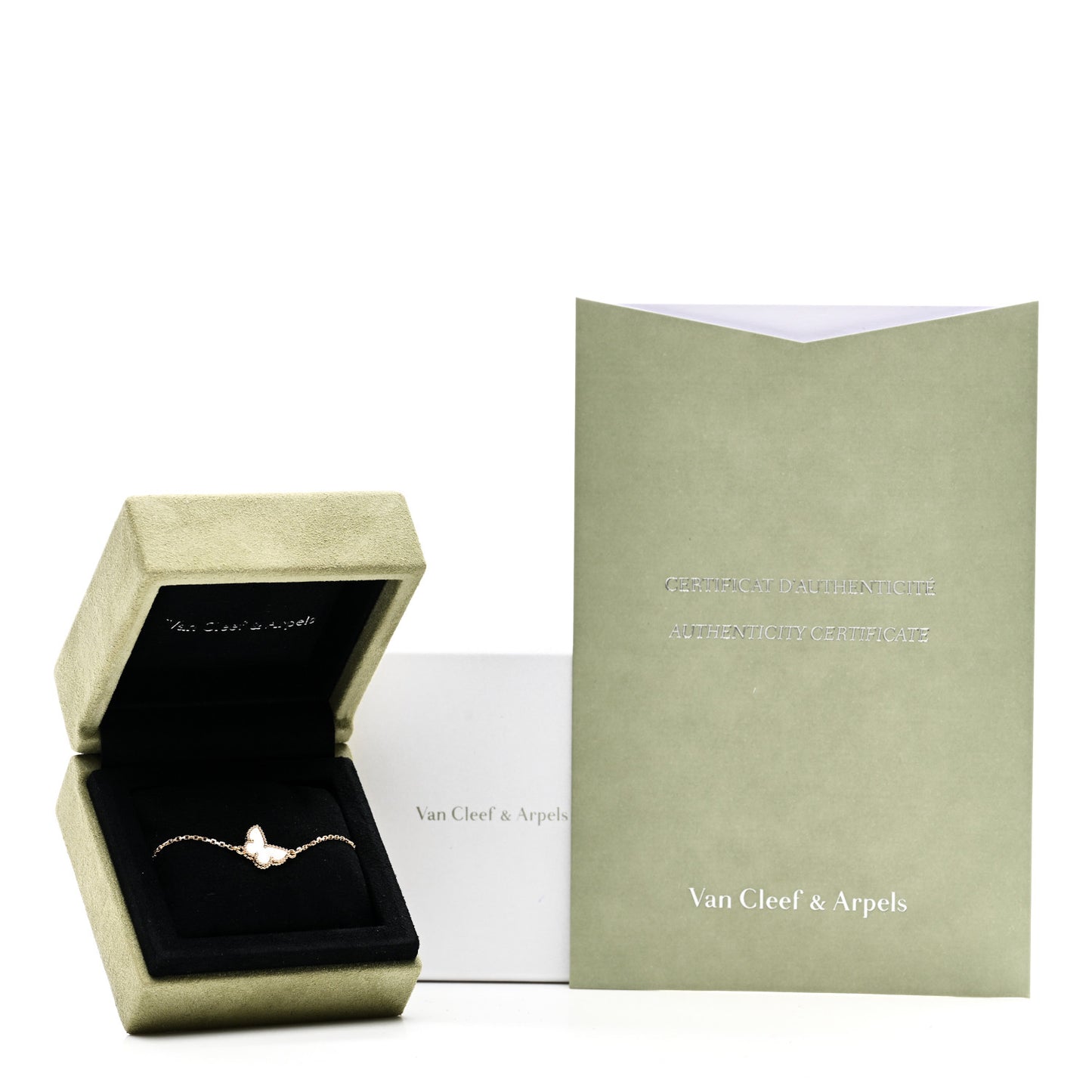 18K Yellow Gold Mother of Pearl Sweet Alhambra Butterfly Bracelet