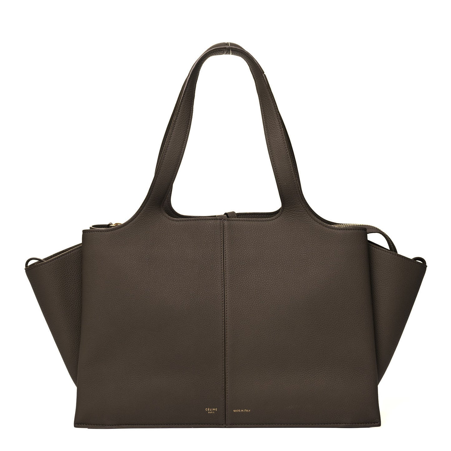 Baby Grained Calfskin Medium Tri-Fold Bag Taupe