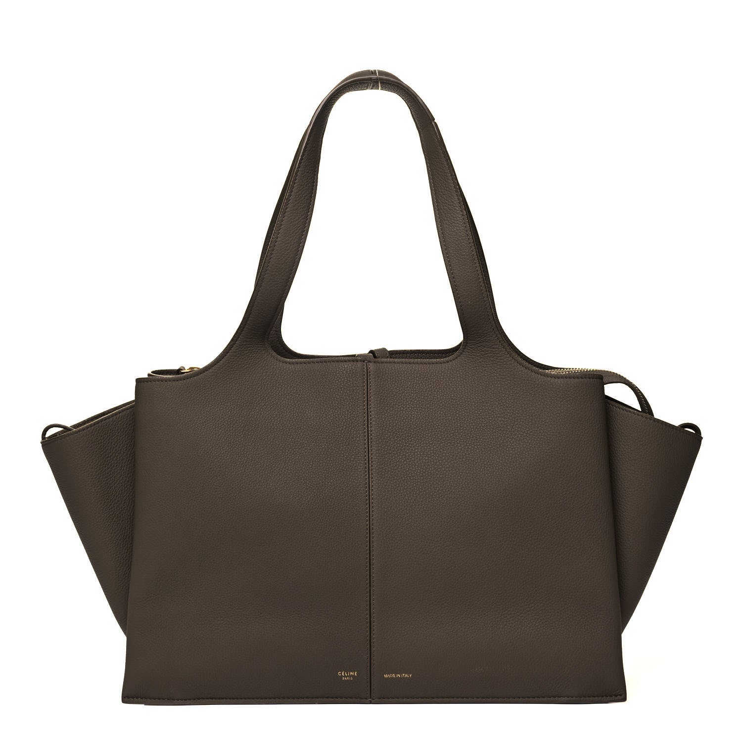 Celine Baby Grained Calfskin Medium Tri-Fold Bag Taupe 1 of 9