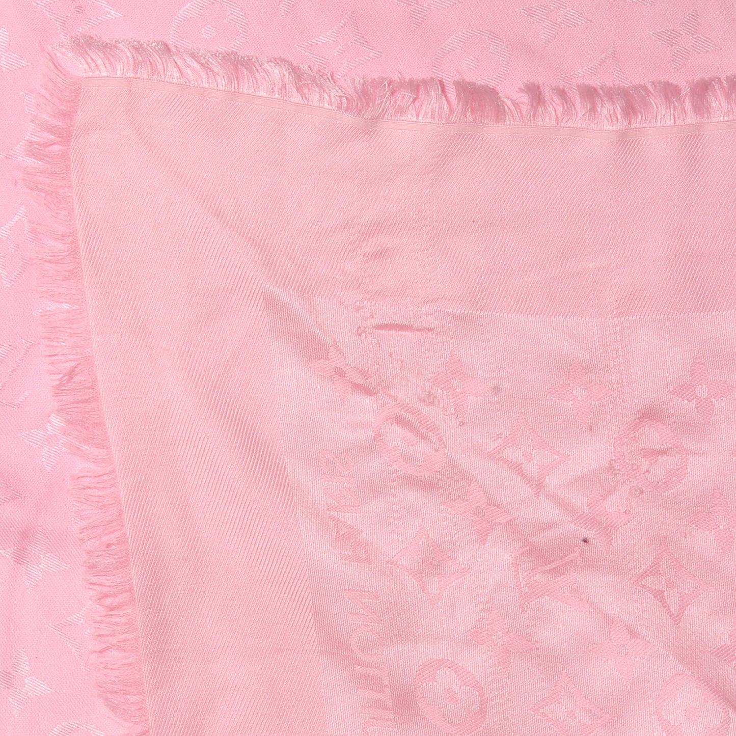 Silk Wool Monogram Shawl Corail
