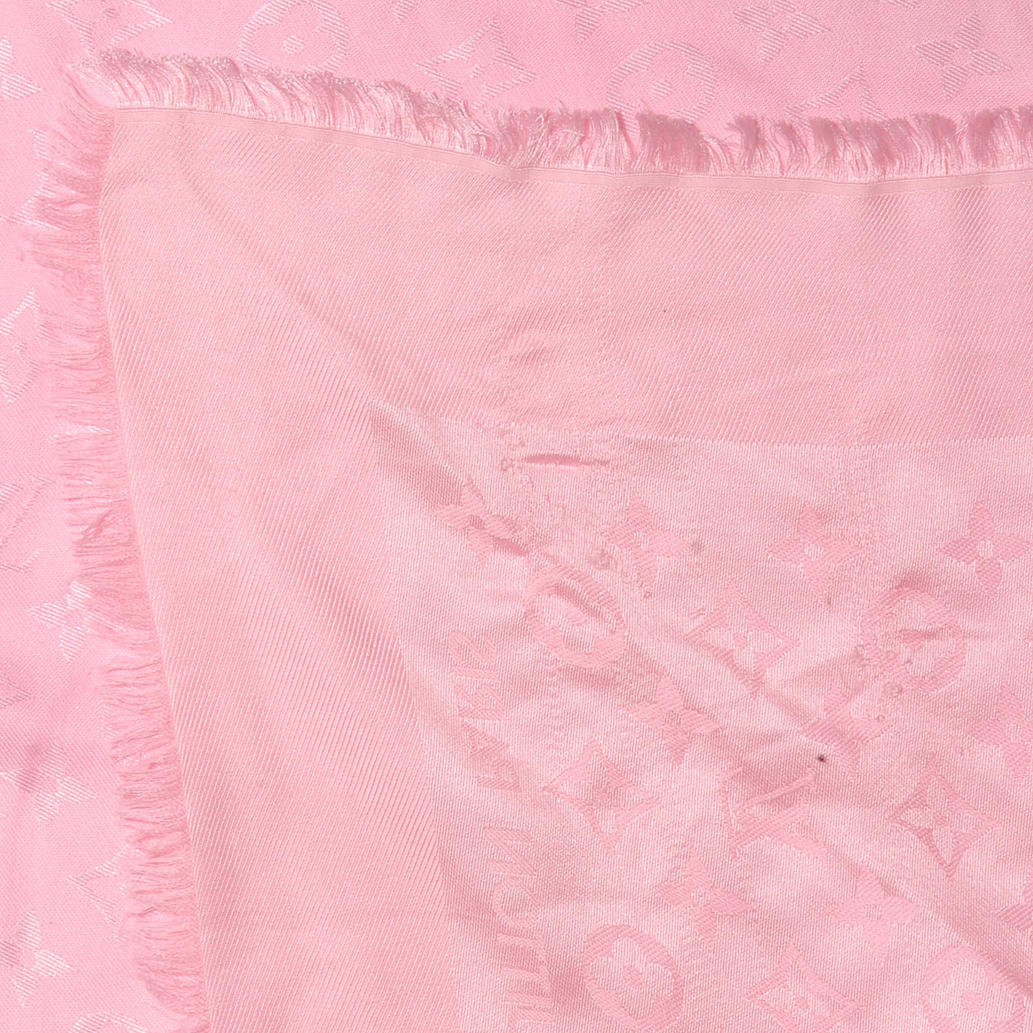 Louis Vuitton Silk Wool Monogram Shawl Corail 3 of 4