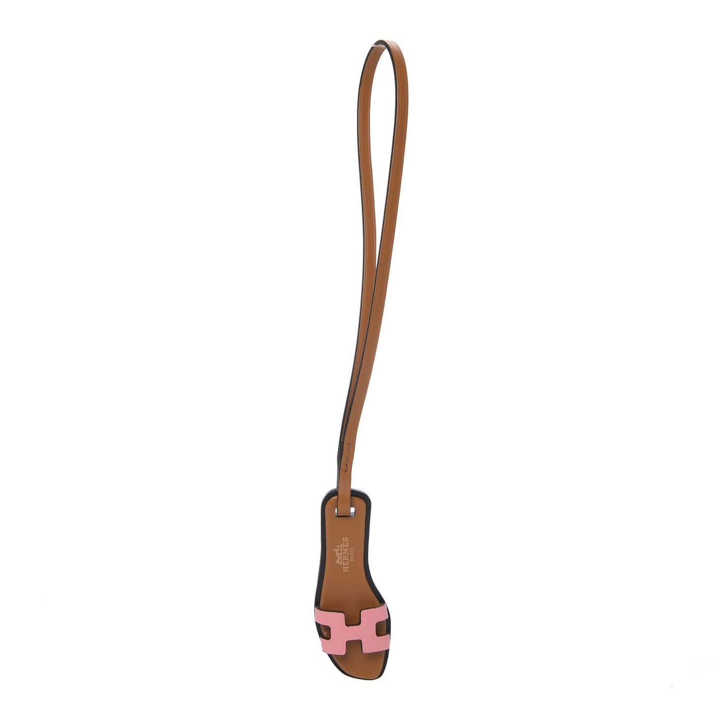 Epsom Butler Calfskin Hunter Oran Nano Bag Charm Rose Confetti Sable
