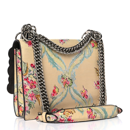 Fendi Vitello Marie Antoinette Print Scalloped Mix Studded Small Kan I Shoulder Bag Panna Multicolor 3 of 13