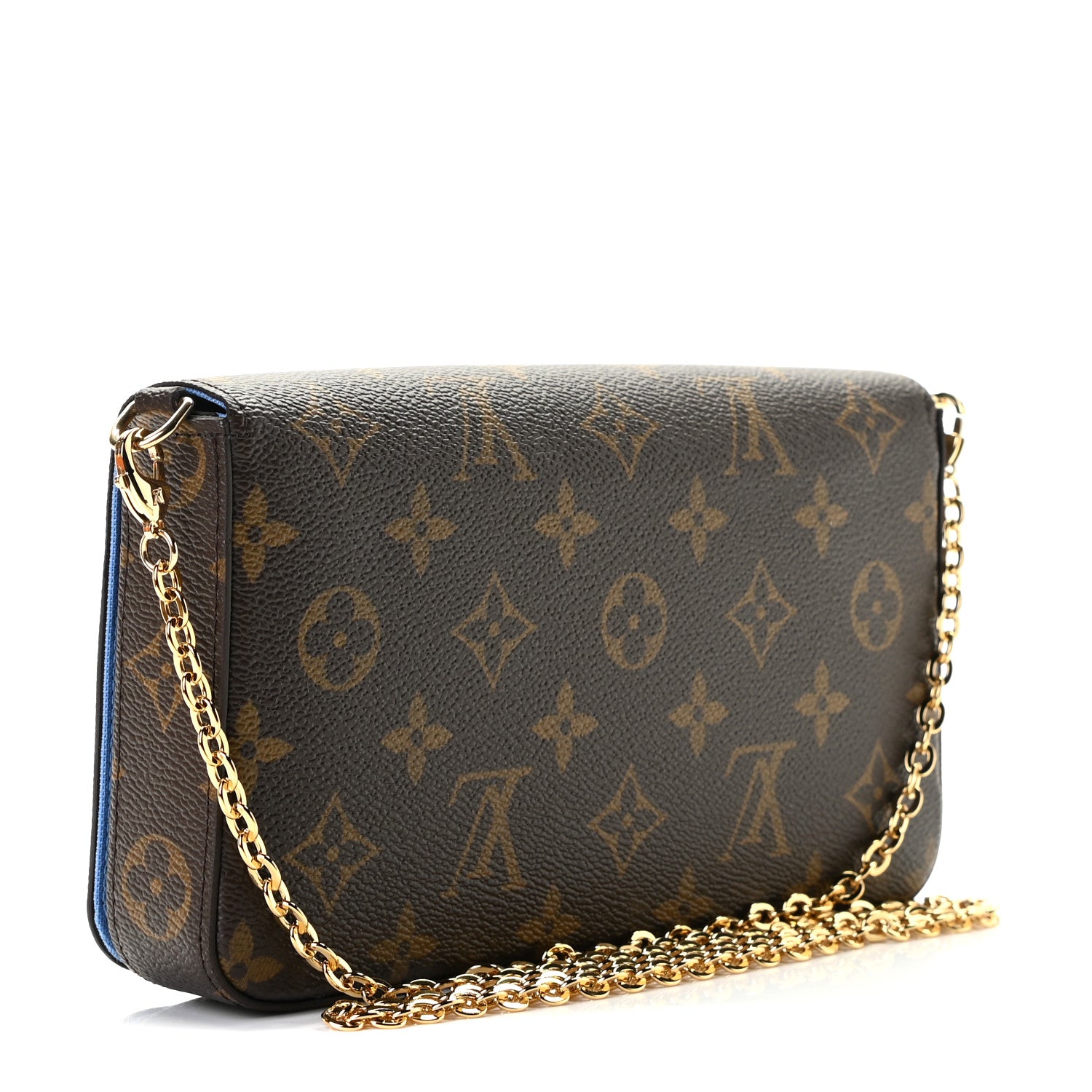 Louis Vuitton Monogram 2021 Christmas Animation China Wall Pochette Felicie Chain Wallet Blue 2 of 10