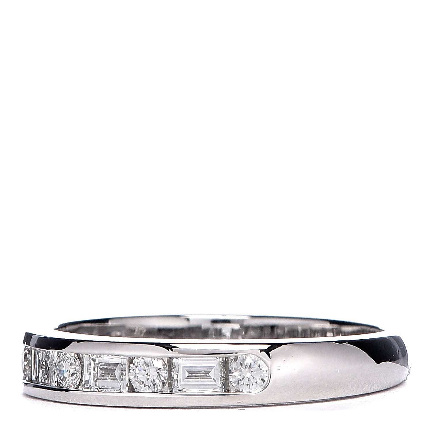 Tiffany Platinum Diamond 3mm Channel-Set Band Ring 56 7.75 3 of 6