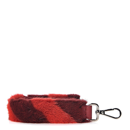 Fendi Vitello Dolce Mink Fur Pequin Mini Strap You Scarlet Cosmo Fragola 1 of 7