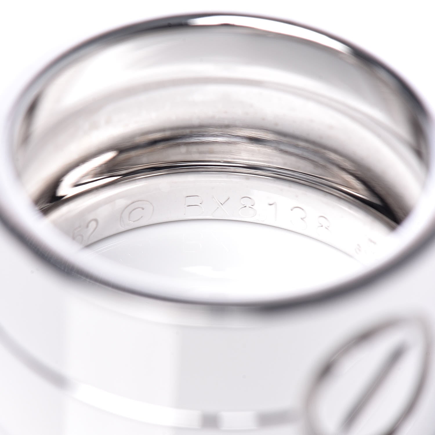 Cartier 18K White Gold 11mm Wide LOVE Ring 52 6 8 of 9