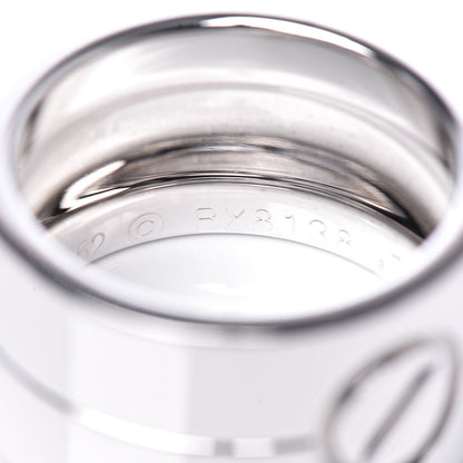 Cartier 18K White Gold 11mm Wide LOVE Ring 52 6 8 of 9