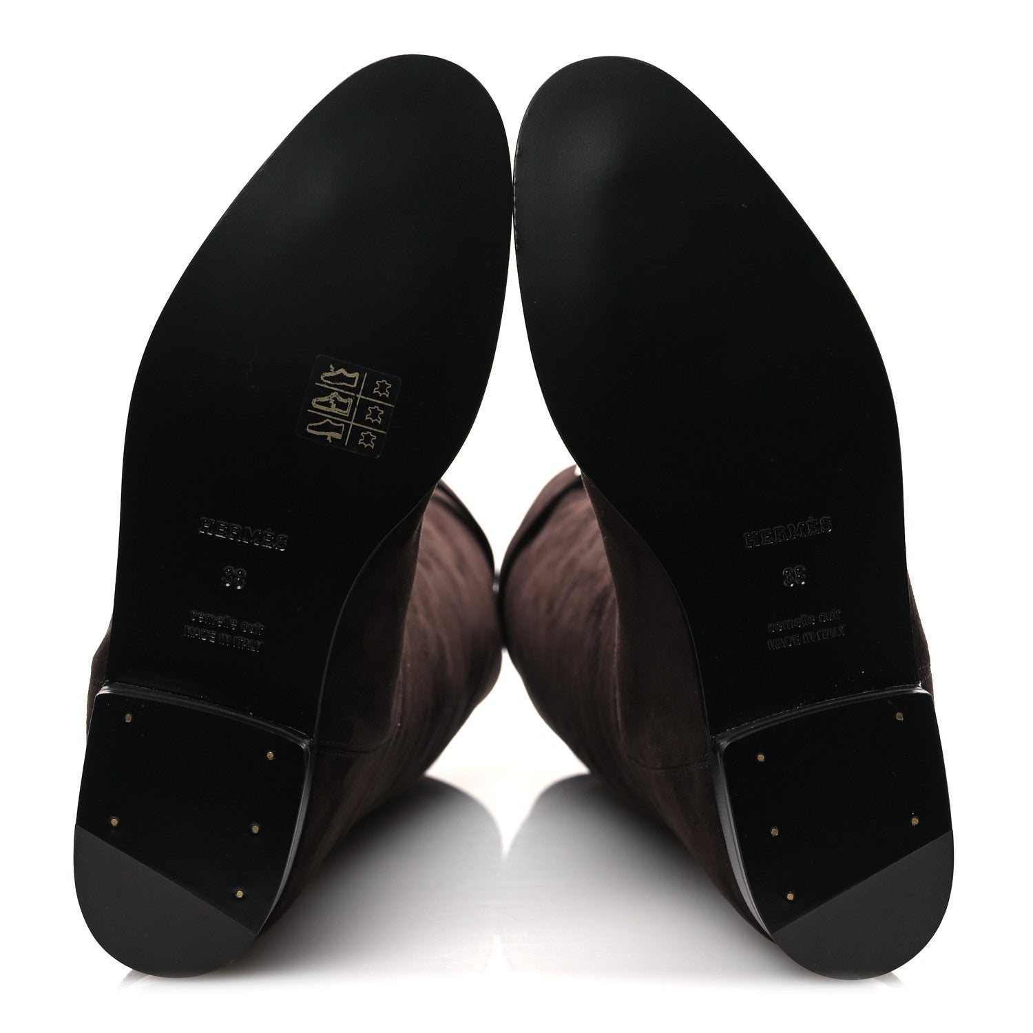 Hermes Suede Kelly Jumping Boots 38 Marron Ebene 7 of 11