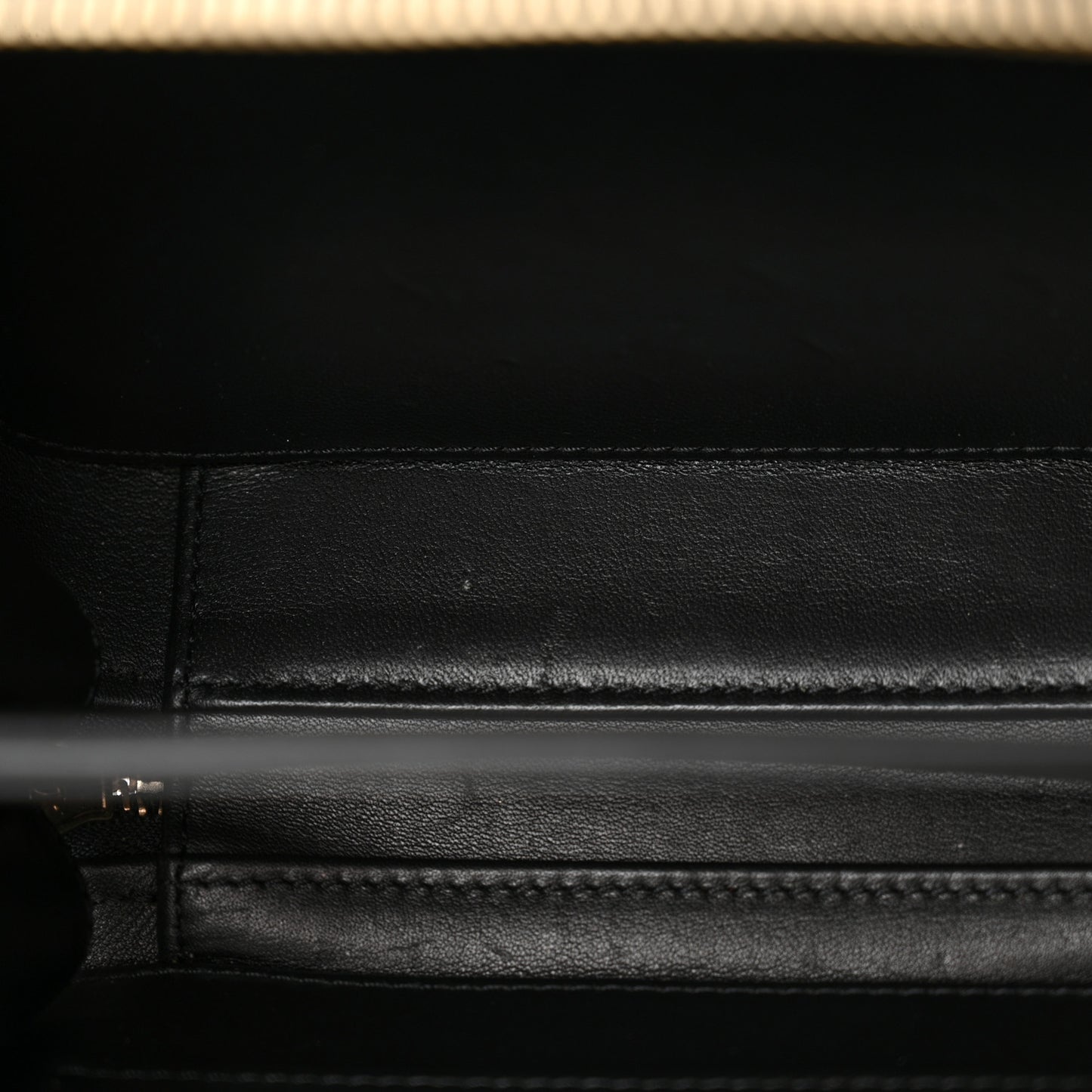 Goatskin Quilted Small CC Filigree Vanity Case Black