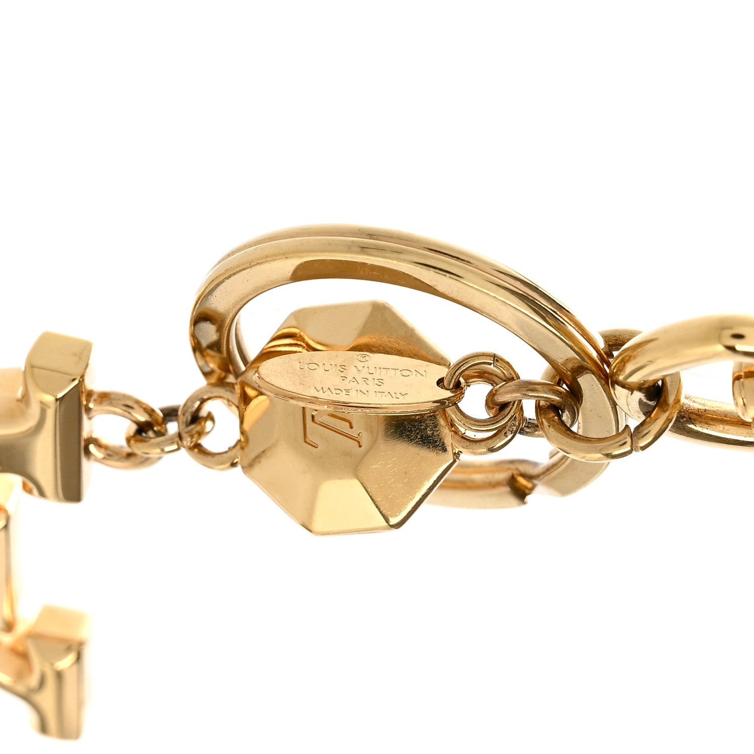 Louis Vuitton LV Facettes Bag Charm Key Holder Gold 1888051