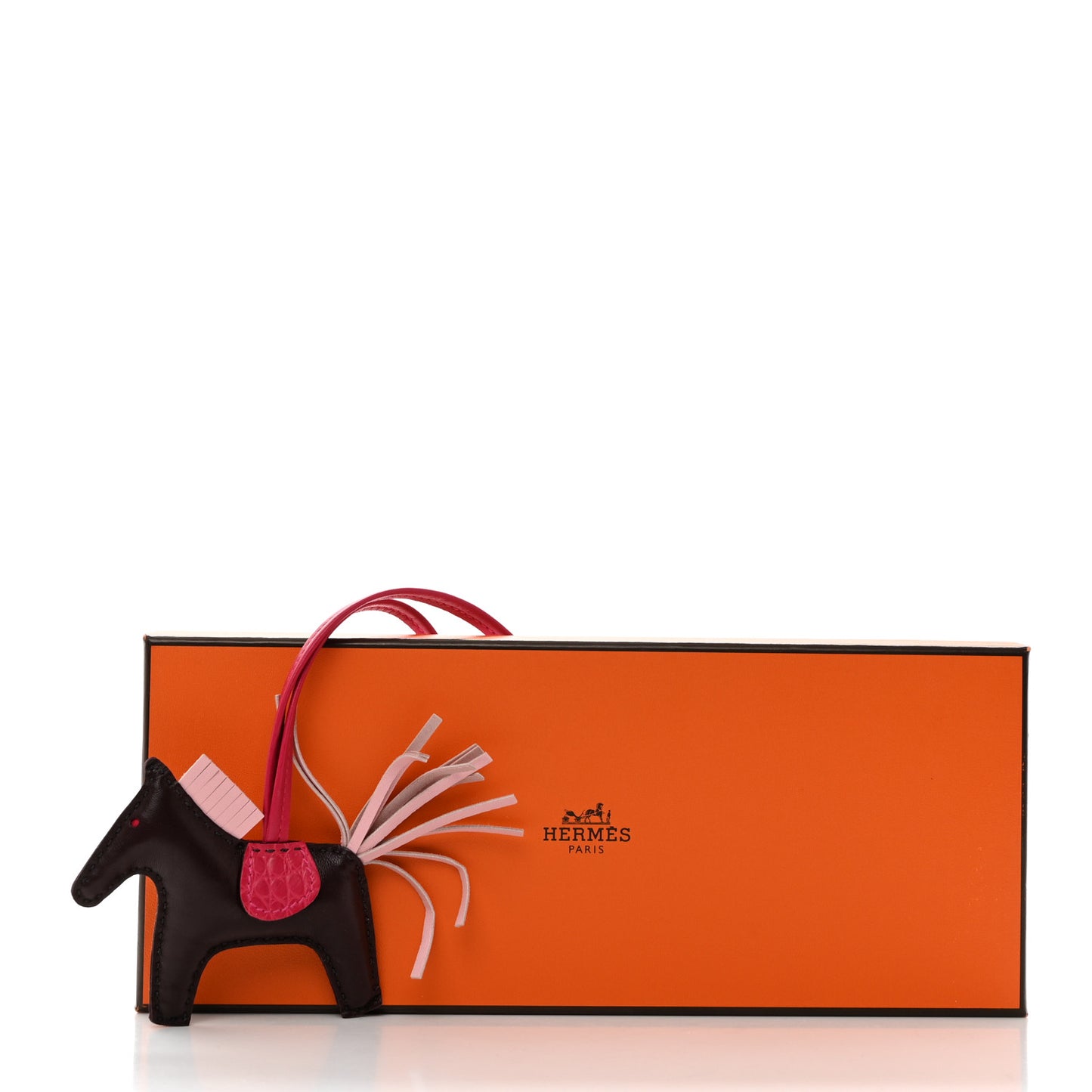 Milo Lambskin Matte Alligator Touch Grigri Rodeo Horse Bag Charm PM Rouge Sellier Framboise Rose Sakura