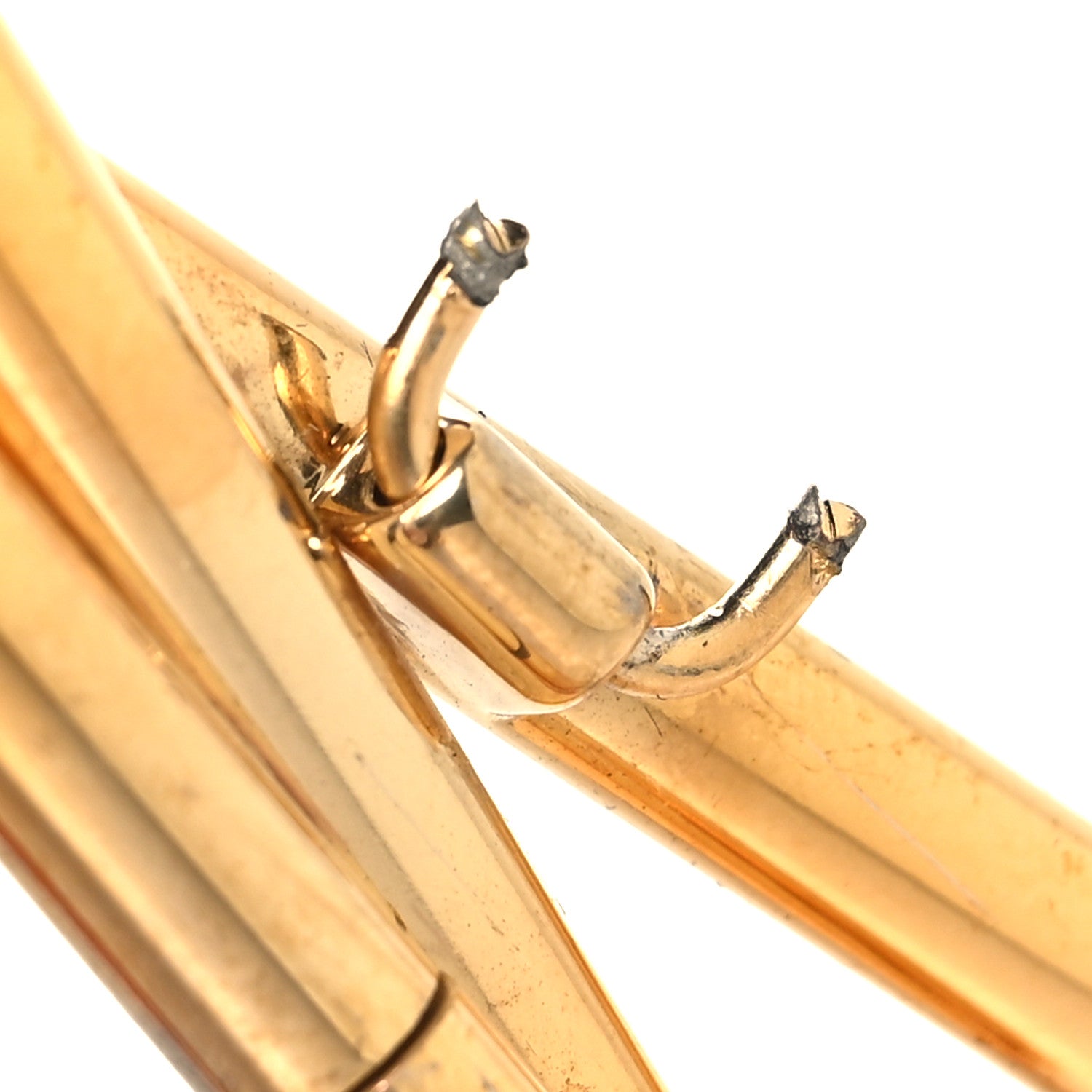 Gucci Metal Geometric Clip On Earrings Gold 6 of 6