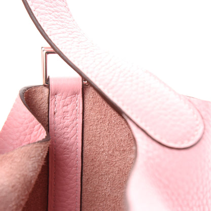 Hermes Taurillon Clemence Picotin Lock 22 MM Rose Sakura 9 of 11