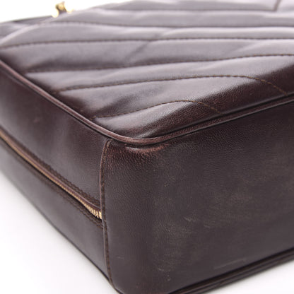 Chanel Lambskin Chevron Quilted Camera Case Brown 12 of 16