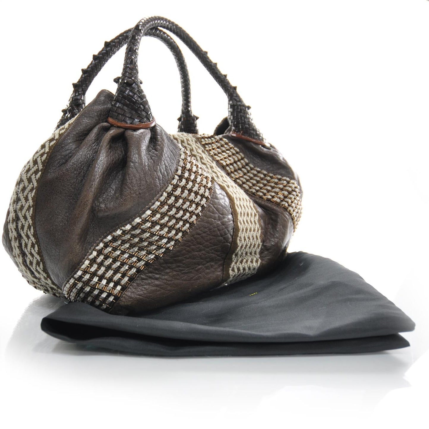 Nappa Embroidered Spy Cognac Avorio